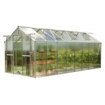 Gfp - serre saphir 8 cadre aluminium 259x513 cm plaques double paroi 6 mm avec cadre de fondation et ...