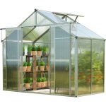 Gfp - serre topas 2 cadre aluminium 225x133 cm plaques double paroi 8 mm ind�formables & r�sistantes ...