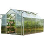 Gfp - serre topas 6 cadre aluminium 225x384 cm plaques double paroi 8 mm avec cadre de fondation et ouvre ...