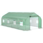Outsunny - serre tunnel grande taille 17, 85 m� ch�ssis tubulaire acier galvanis� renforc� 2, 4 cm 8 ...