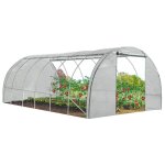 Idmarket - serre tunnel de jardin 4 saisons 18m� blanche gamme mara�ch�re crim�e 6x3m