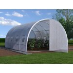 Vente - unique - serre tunnel avec structure en acier et porte 12 m� - l300 x l400 x h200 cm - blanc ...