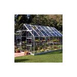 Halls - serre en verre tremp magnum 148 avec base - 11. 50 m, couleur silver