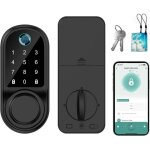 Serrure connect�e wifi avec empreinte digitale ? serrure de porte sans cl� avec clavier num�rique tactile, ...