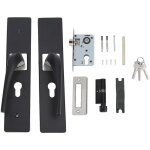 Serrure de porte silencieuse pour chambre et salle de bain en alliage d'aluminium avec poign�e en bois ...