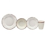 Service d'assiettes 16 pices craquel beige mlamine beige