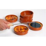 Service crme brle de 6 coupelles mailles - graupera ceramiques sa