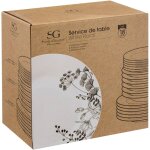 Service en porcelaine pour 6 personnes white floral, 18 pi�ces