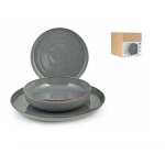 Service de table 12 pi�ces en porcelaine perl�e bleu - 9000617