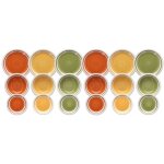 Service de vaisselle d'automne 18 pices en grs multicolore