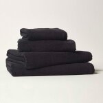Serviette de bain 70 x 130 cm en coton égyptien premium 700 g / m², noir - homescapes Serviette de bain 70 x 130 cm en coton égyptien premium 700 g / m², noir - homescapes