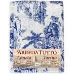 Serviette pour meubles grand foulard couvre - lit canap� tissu loneta des toiles de jouy blue 1 place ...