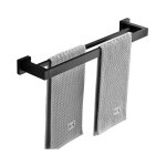 Serviette noir mat double barre porte - serviettes support mural en acier inoxydable 2 barres Étagère ... Serviette noir mat double barre porte - serviettes support mural en acier inoxydable 2 barres Étagère ...