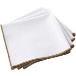 Serviette de table unie et bourdonn�e blanc 40x40 cm