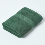 Serviette de toilette 100% coton vert foncé, 50 x 90 cm - homescapes Serviette de toilette 100% coton vert foncé, 50 x 90 cm - homescapes