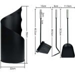 Serviteur de chemin�e 4 pi�ces ustensiles de po�le en acier inoxydable avec rev�tement et protection ...