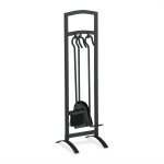 Serviteur pour chemine, 4 pices, ustensiles chemine avec tisonnier, pelle, balayette & support, accessoires ...