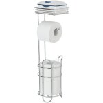 Serviteur wc 3en1 rack wenko drouleur papier toilette sur pied avec tagre de rangement et range papier ...