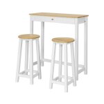 Set de 1 table + 2 tabourets table mange - debout table haute cuisine ensemble table de bar bistrot ? ...