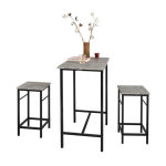 Set de 1 table + 2 tabourets table mange - debout table haute cuisine ensemble table de bar bistrot + ...
