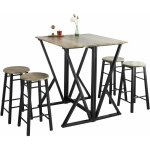 Set de 1 table + 4 chaises ensemble table de bar bistrot + 4 tabourets sobuy� ogt24 - n