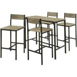 Set de 1 table + 4 tabourets, ensemble table de bar bistrot + 4 tabourets, table mange - debout, table ...