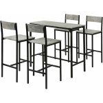 Set de 1 table + 4 tabourets, ensemble table de bar bistrot + 4 tabourets, table mange - debout, table ...
