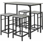 Set de 1 table + 4 tabourets, ensemble table de bar bistrot + 4 tabourets, table mange - debout, table ...
