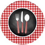 Douceur d'intérieur - set de 10 assiettes en carton 18 cm menu du jour Douceur d'intérieur - set de 10 assiettes en carton 18 cm menu du jour