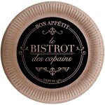 Douceur d'intrieur - set de 10 assiettes en kraft 18 cm bistrot parisien