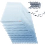 Gardebruk - set 14x plaques de polycarbonate 10, 25m² 50x clips de vitrage pour serre de jardin acier ... Gardebruk - set 14x plaques de polycarbonate 10, 25m² 50x clips de vitrage pour serre de jardin acier ...