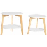 Sobuy - set de 2 tables basses rondes blanc et bois, guéridons polyvalents pour salon, chambre et salle ... Sobuy - set de 2 tables basses rondes blanc et bois, guéridons polyvalents pour salon, chambre et salle ...
