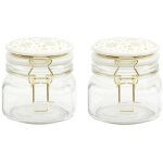 Set de 2 bocaux en verre couvercle c�ramique