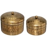 Set de 2 botes oasis mtal dor d10 13cm atmosphera crateur d'intrieur