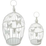 Set de 2 cages yanna en mtal blanc d17 23, 5cm atmosphera crateur d'intrieur