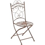 Lot de 2 chaises de jardin pliables indra en fer forg marron antique