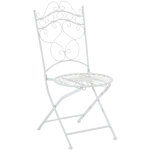 Lot de 2 chaises de jardin pliables indra en fer forg blanc