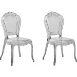 Beliani - set 2 chaises noires transparentes en plastique design rétro et glamour tendance pour salle ... Beliani - set 2 chaises noires transparentes en plastique design rétro et glamour tendance pour salle ...