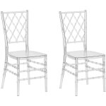Beliani - set 2 chaises transparentes en plastique design chic et glamour tendance pour salle  manger ...