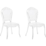 Beliani - set 2 chaises transparentes en plastique design rétro et glamour tendance pour salle à manger ... Beliani - set 2 chaises transparentes en plastique design rétro et glamour tendance pour salle à manger ...