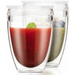 Set 2 gobelets bodum pavina to go - double paroi plastique - couvercle hermtique - 30 cl - transparent ...