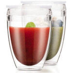 Set 2 gobelets bodum pavina to go - double paroi plastique - couvercle herm�tique - 30 cl - transparent ...