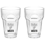 Set 2 gobelets mojito en verre transparent cc400 ligne let's party