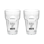 Set 2 gobelets mojito en verre transparent cc400 ligne let's party