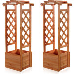 Mucola - set de 2 jardinières de plantes grimpantes avec pergola colonne de roses en treillis en forme ... Mucola - set de 2 jardinières de plantes grimpantes avec pergola colonne de roses en treillis en forme ...