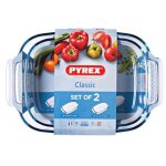 Set de 2 plats 35x23 cm et 39x25 cm - pyrex