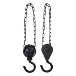 Set de 2 poulies � crochet - l 3, 1 x l 6, 6 x h 14, 5 cm - fonte - livraison gratuite