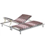 Beliani - set de 2 sommiers  lattes rglables manuellement 180 x 200 cm en acier bois star