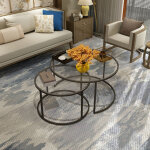 Set de 2 tables basses kokkola gigognes verre clair [en. casa]