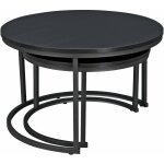 Helloshop26 - set de 2 tables basses rondes gigognes noir